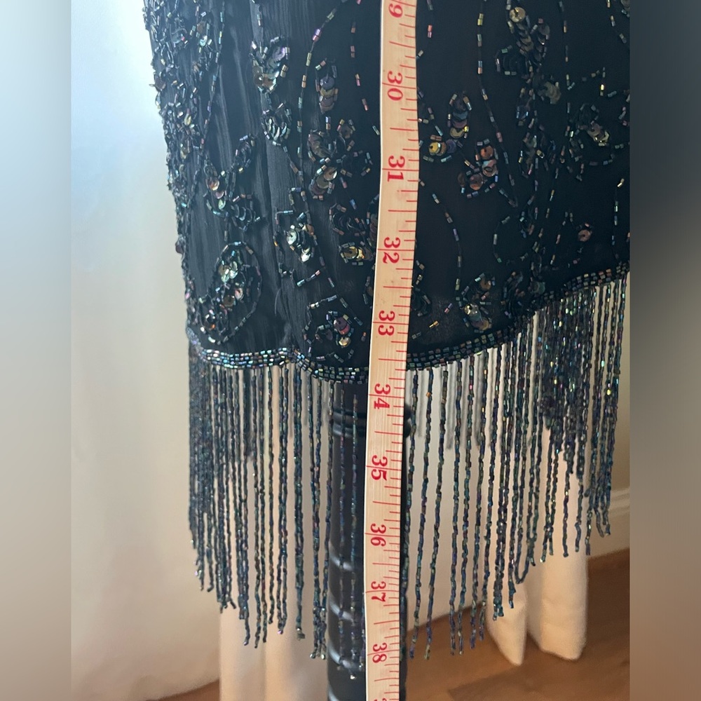 Vintage Cocktail Dress Silk Sequin Beaded - Picture 10 of 15